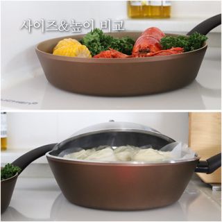 모멘토 마론 프라이팬 26cm 3종 (26cm팬/26cm웍팬/호환 스티머+돔뚜껑) — 5점을 준 리뷰어가 2022년 9월 올린 사용 사진