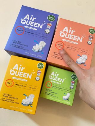 에어퀸 뉴브레스 유기농 생리대 4종 (팬티라이너 20P + 중형 10P + 대형 10P + 오버나이트 8P)_체험단 — 5점을 준 리뷰어가 2024년 6월 올린 사용 사진