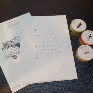 콜린스 2021 엽서 캘린더와 마스킹 테이프 3종 — 5점을 준 리뷰어가 2020년 12월 올린 사용 사진