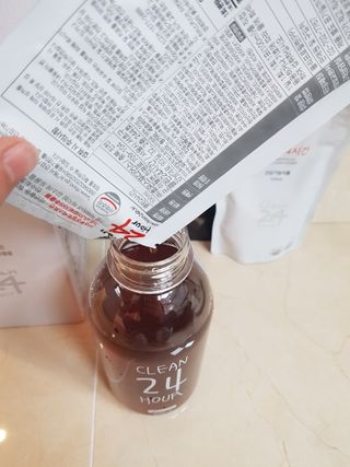 클린24시간 1BOX(5포) + 전용보틀(500ml) — 5점을 준 리뷰어가 2022년 12월 올린 사용 사진