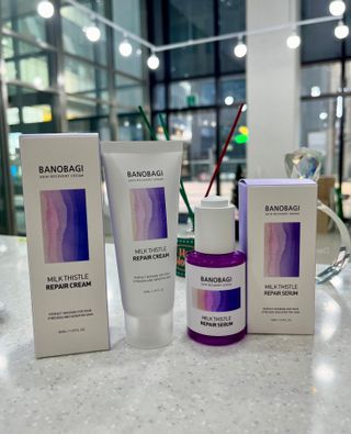 바노바기 코스메틱 바노바기 밀크 씨슬 리페어 세럼 30ml & 크림 50ml — 4점을 준 리뷰어가 2024년 5월 올린 사용 사진
