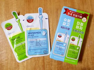 메디힐 올리브영 1등 마스크팩 워터마이드팩 2매 + 티트리팩 2매 기획세트 — 5점을 준 리뷰어가 2021년 3월 올린 사용 사진