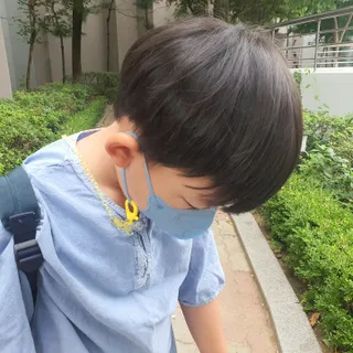 [애니가드] 키즈 라이트 KC인증 새부리형 패션 컬러마스크 30매 소형 어린이 — 5점을 준 리뷰어가 2022년 7월 올린 사용 사진
