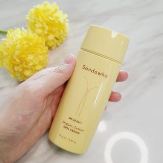 스킨큐어 산다화 유기농 레몬썬크림 — 4.5점을 준 리뷰어가 2022년 4월 올린 사용 사진