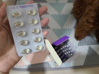 아임오 그날 전 보라지유 100퍼센트 + 아임오 유기농 순면 롱 팬티라이너 20P + 쿠폰북 — 4.5점을 준 리뷰어가 2021년 7월 올린 사용 사진