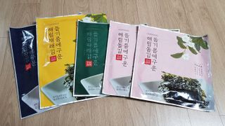 [해림맛김] 들기름에 구운 바삭바삭 김 4종 세트 + 1종 랜덤발송 총5개입 — 4.5점을 준 리뷰어가 2021년 2월 올린 사용 사진