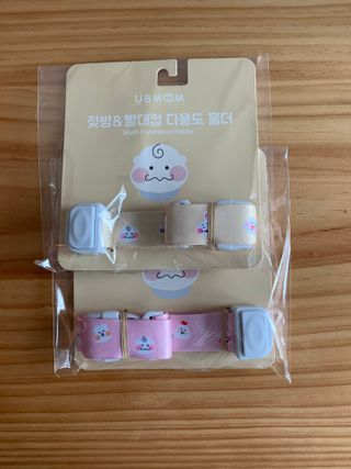 유비맘 젖병 빨대컵 다용도 홀더 1+1 _ 컬러 랜덤 발송 — 5점을 준 리뷰어가 2021년 1월 올린 사용 사진