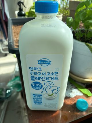 *구매평_[덴마크] 진하고 더 고소한 무가당 플레인 요거트 1.8L — 5점을 준 리뷰어가 2025년 9월 올린 사용 사진