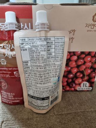 자연에온 몽모랑시 타트체리 3종 세트 구성 - 저분자콜라겐젤리, NFC 착즙주스 — 5점을 준 리뷰어가 2021년 7월 올린 사용 사진