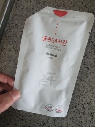 클린24시간 1BOX(5포) + 전용보틀(500ml) — 5점을 준 리뷰어가 2022년 8월 올린 사용 사진
