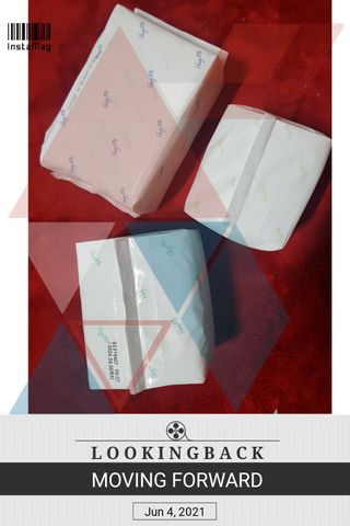 허그미 유기농 순면커버 생리대 중형+팬티라이너+오버나이트 — 5점을 준 리뷰어가 2021년 6월 올린 사용 사진