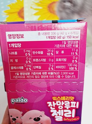 [팔도] 잔망루피젤리 믹스베리맛 42g 8개 — 5점을 준 리뷰어가 2022년 3월 올린 사용 사진