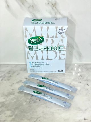 셀렉스스포츠 셀렉스 밀크세라마이드 저분자피쉬콜라겐 28포 X 1박스 — 5점을 준 리뷰어가 2021년 7월 올린 사용 사진