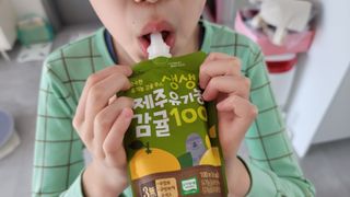 탐라원 건강 어린이 주스, 생생한 주스 3종 - 유기 감귤 주스, 당근과 사과 주스, 감귤 주스 — 5점을 준 리뷰어가 2021년 10월 올린 사용 사진