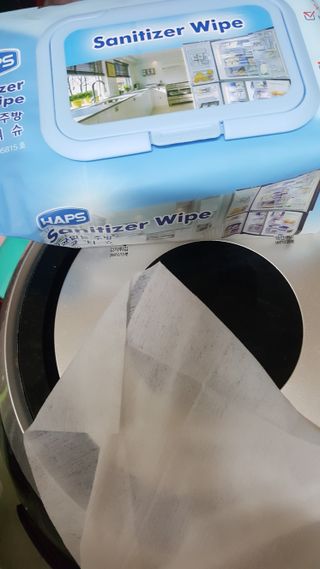 햅스 세균없는 주방 대형 2팩, HAPS sanitizer wipe — 5점을 준 리뷰어가 2022년 2월 올린 사용 사진