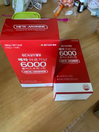 메타아르기닌 GC녹십자웰빙 메타 아르기닌 6000 플러스 오르니틴 — 5점을 준 리뷰어가 2022년 5월 올린 사용 사진