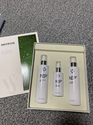 SOONWITH 순위드 NEP+ 스킨케어 3종 세트 — 4점을 준 리뷰어가 2021년 4월 올린 사용 사진