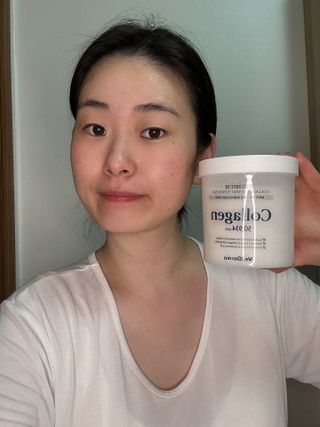 웰더마 프리미엄 콜라겐 하이드로 토너 패드 60매/1개 — 4.5점을 준 리뷰어가 2025년 7월 올린 사용 사진