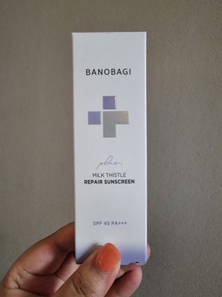 바노바기 코스메틱 바노바기 밀크씨슬 리페어 시카 선스크린 플러스 50ml — 5점을 준 리뷰어가 2023년 1월 올린 사용 사진