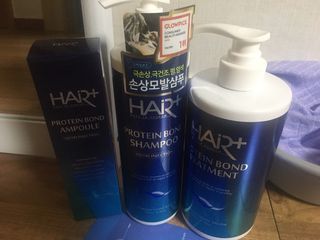 헤어플러스 단백질탈모샴푸 500ml+단백질본드앰플 145ml — 4점을 준 리뷰어가 2021년 3월 올린 사용 사진