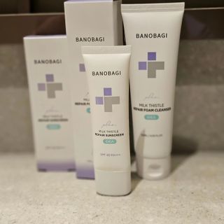 바노바기 코스메틱 바노바기 밀크씨슬 리페어 시카 폼 클렌저 플러스 120ml + 선스크린 플러스 50ml — 5점을 준 리뷰어가 2023년 8월 올린 사용 사진