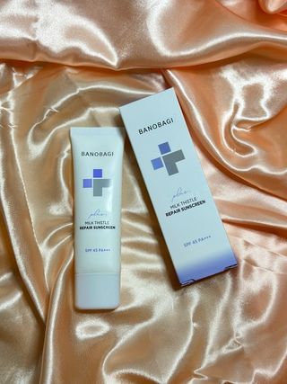 바노바기 코스메틱 바노바기 밀크씨슬 리페어 시카 선스크린 플러스 50ml — 5점을 준 리뷰어가 2023년 1월 올린 사용 사진