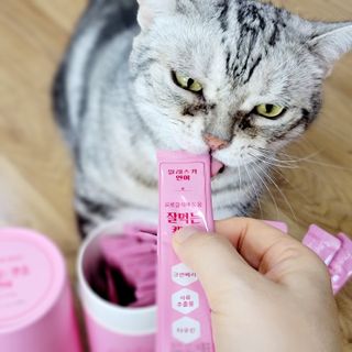 페페로니 잘 먹는 캣츄 - 알래스카 연어 24개입 — 5점을 준 리뷰어가 2021년 7월 올린 사용 사진