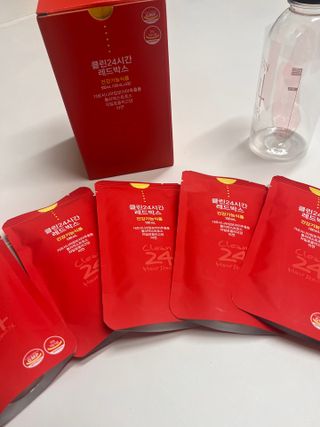 클린24시간 레드박스 1BOX(5포) + 전용보틀(500ml) — 5점을 준 리뷰어가 2024년 1월 올린 사용 사진