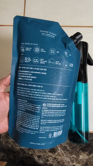 코박 스프레이 살균수  500ml 세트 — 5점을 준 리뷰어가 2022년 4월 올린 사용 사진