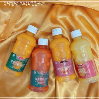 탐라원 제주의 맛, 몬딱주스 4종세트 - 한라봉몬딱주스, 천혜향몬딱주스, 청귤에이드, 당근몬딱주스 — 5점을 준 리뷰어가 2021년 8월 올린 사용 사진