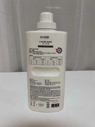 쿠잉베이비 에어워시 세탁세제,섬유유연제 1L — 5점을 준 리뷰어가 2022년 12월 올린 사용 사진