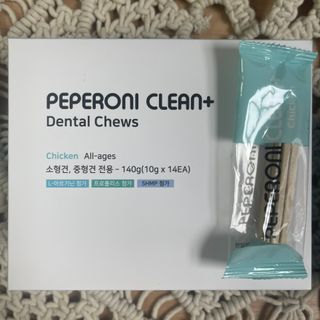 페페로니 2종 세트 클린플러스 덴탈껌 치킨+덕 — 5점을 준 리뷰어가 2021년 8월 올린 사용 사진