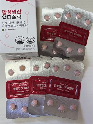 [리노브] 4세대 활성엽산 액티폴릭 270mg x 30정 — 5점을 준 리뷰어가 2022년 8월 올린 사용 사진