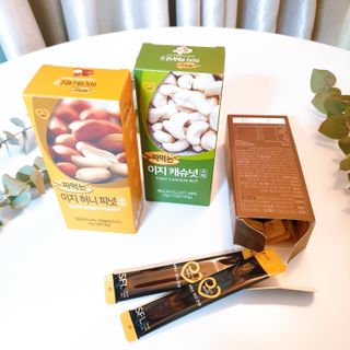 짜먹는 이지견과 짜먹는 이지아몬드, 짜먹는 이지허니피넛, 짜먹는 이지캐슈넛 각 10g X  10포 — 5점을 준 리뷰어가 2021년 2월 올린 사용 사진