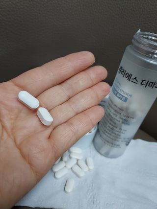 [큐라에스] 뮤신콜라겐 더마3 76.8(1개월분) — 5점을 준 리뷰어가 2023년 12월 올린 사용 사진