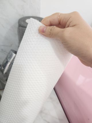 부직포나라 중금속유해물질ZERO 뜯어쓰는 주방 일회용수세미 60매 2매 — 5점을 준 리뷰어가 2022년 11월 올린 사용 사진