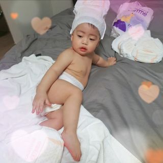 오브맘 밤 프리미엄 아기 기저귀 팬티형 밴드형 — 5점을 준 리뷰어가 2020년 12월 올린 사용 사진