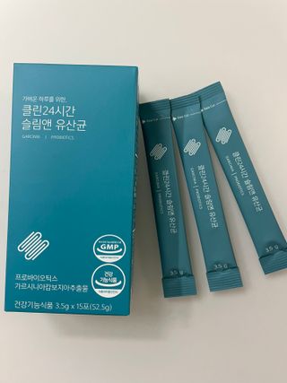 클린24시간 슬림앤유산균 1박스 (3.5g X 15포) — 4점을 준 리뷰어가 2022년 8월 올린 사용 사진