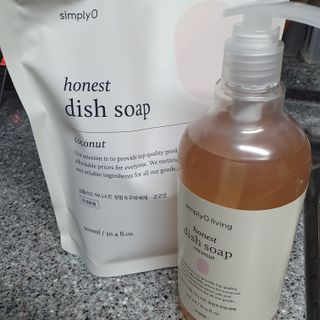 심플리오리빙 어니스트 주방세제 본품 500ml + 리필 900ml (코코넛향) — 5점을 준 리뷰어가 2022년 6월 올린 사용 사진