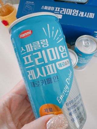한미사이언스 [한미] 스파클링 프리미엄 레시피 (카페인, 제로카페인 2종)각5개총10개제공 — 5점을 준 리뷰어가 2025년 1월 올린 사용 사진