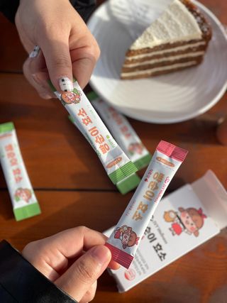 아이비웰니스 빵순이 식탁 위의 필수템! 빵순이 효소 키위맛 100포 + 석류맛 14포 (총 114포) — 5점을 준 리뷰어가 2022년 12월 올린 사용 사진