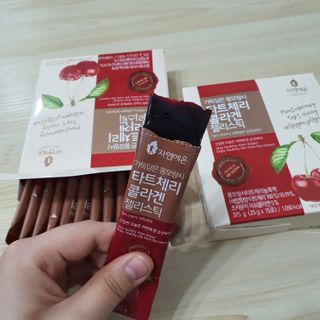 자연에온 가득담은 몽모랑시 타트체리 콜라겐 젤리스틱 — 5점을 준 리뷰어가 2021년 1월 올린 사용 사진