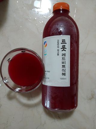 트롯전통식혜 트롯레드비트식혜 1리터 +500리터 — 5점을 준 리뷰어가 2021년 6월 올린 사용 사진