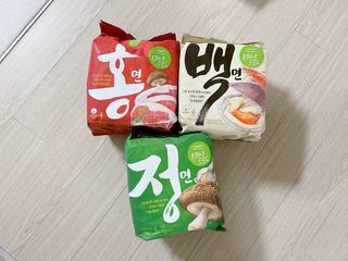 [풀무원] 자연은맛있다 정면, 백면, 홍면  세트 — 5점을 준 리뷰어가 2021년 4월 올린 사용 사진
