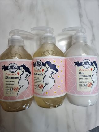 빅그린 임산부 전용라인 3종세트 - 샴푸500ml,트리트먼트500ml,바디워시500ml — 5점을 준 리뷰어가 2022년 8월 올린 사용 사진