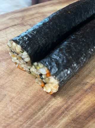 해풀잎 누구나 김밥*1ea [(혼합야채 35g *1ea,  김밥김 (5g, 5ea),  양념간장 (6g, 5ea), 참기름(5g, 2ea)] — 4.5점을 준 리뷰어가 2022년 7월 올린 사용 사진