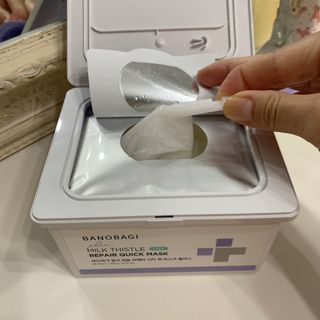 바노바기 코스메틱 바노바기 밀크씨슬 리페어 시카 폼 클렌저 플러스 120ml + 퀵 마스크 플러스 30매 — 4점을 준 리뷰어가 2023년 8월 올린 사용 사진