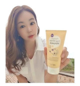 ★N쇼핑 헤어팩 1위★ 리하 에그 화이트 극손상 무실리콘 트리트먼트 헤어팩 — 5점을 준 리뷰어가 2022년 6월 올린 사용 사진
