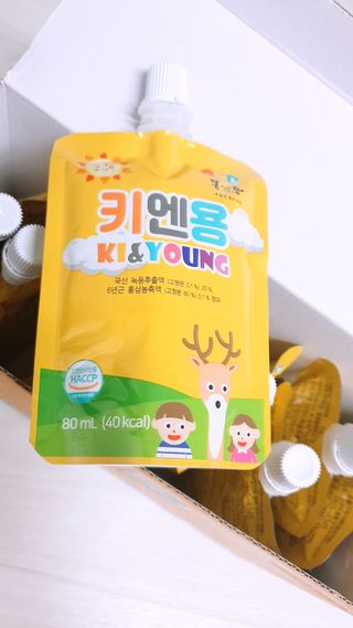 [몸엔용] 어린이, 초등학생의 영양간식 달콤 국산녹용 키엔용  80ml x 10포 — 5점을 준 리뷰어가 2021년 7월 올린 사용 사진