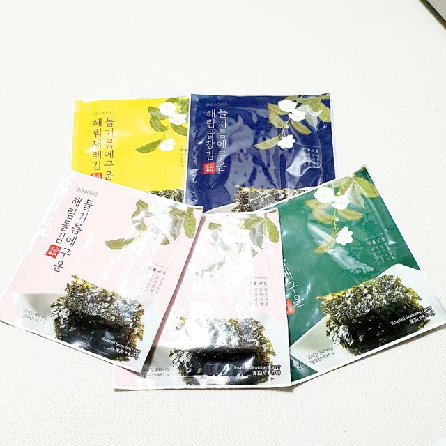 [해림맛김] 들기름에 구운 바삭바삭 김 4종 세트 + 1종 랜덤발송 총5개입 리뷰 사진